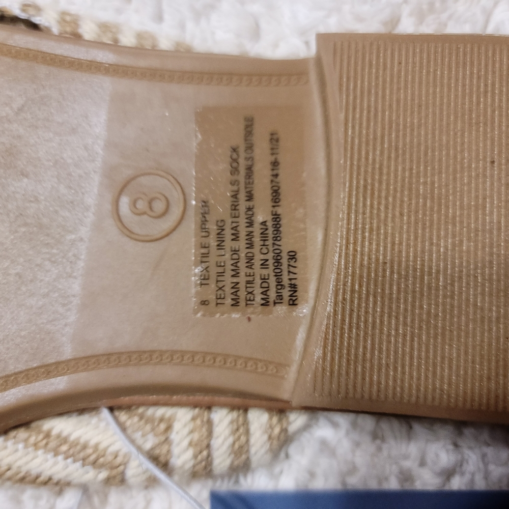 NWT Fabric Macrame look Chevron boho beach Slide size 8 - Picture 4 of 7
